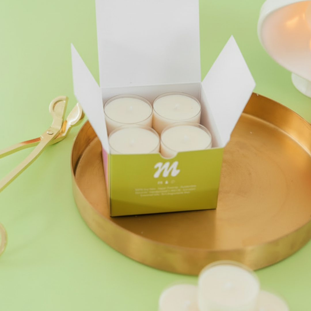 around the fireplace scented tea lights - set of 12