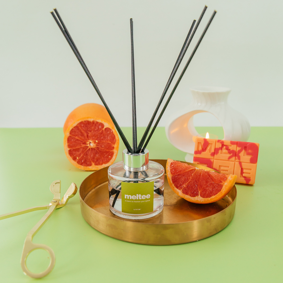 happy place reed diffuser - grapefruit & bergamot