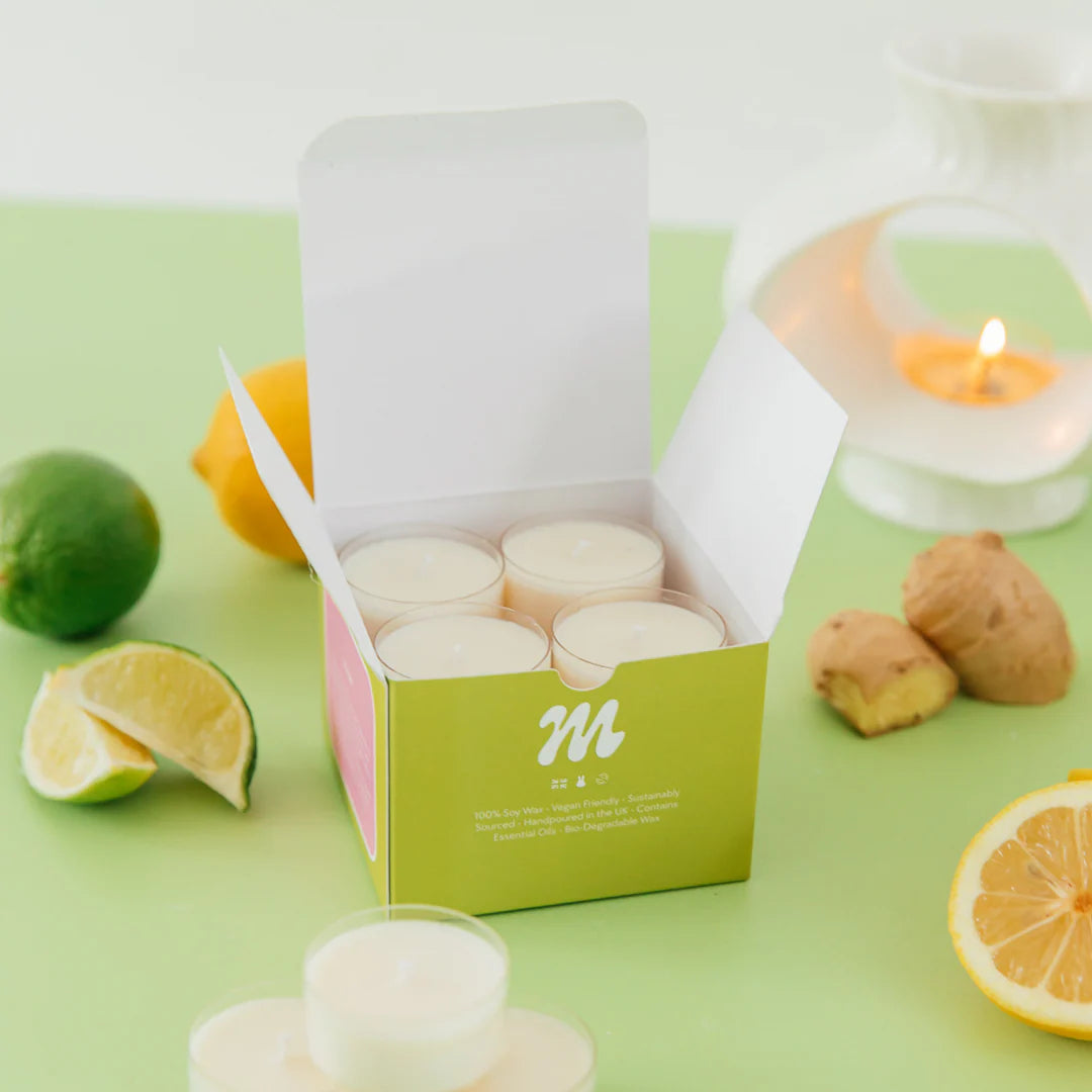 in the library scented tea lights - set of 12 - white musk & amber